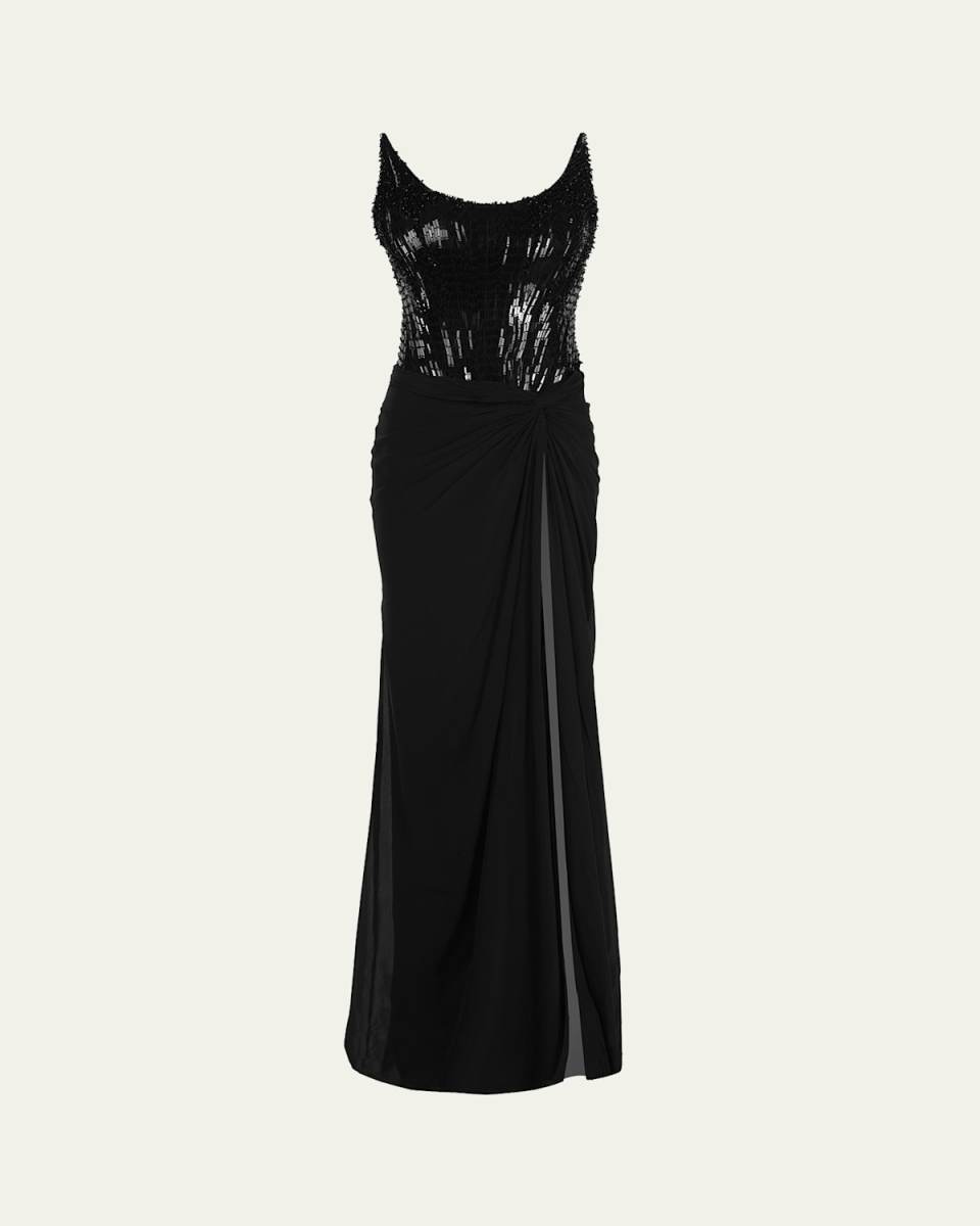 Reptilian Strapless Corset Gown